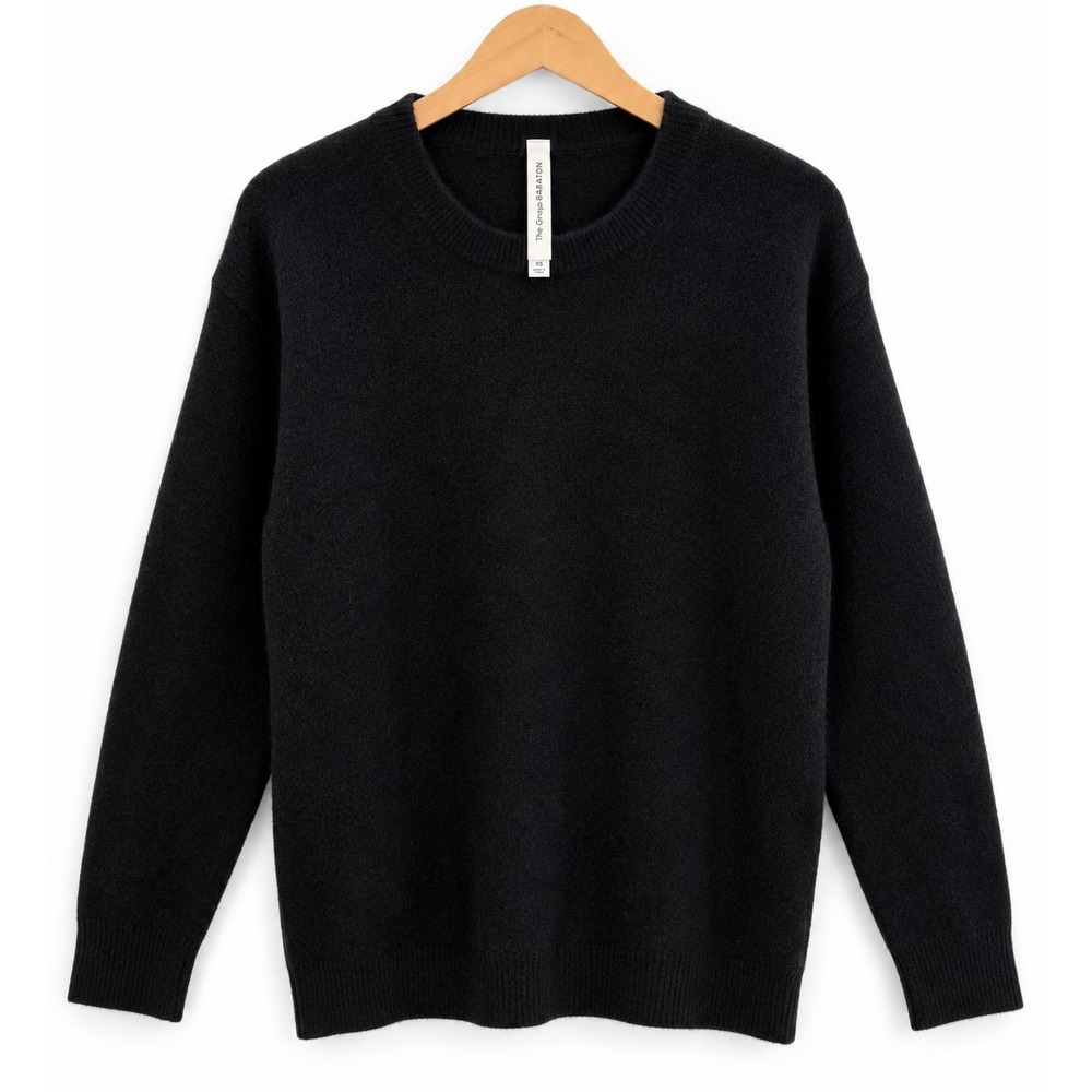 Babaton The Group Womens XS Black Crewneck Sweater Soft Knit Pullover Aritzia